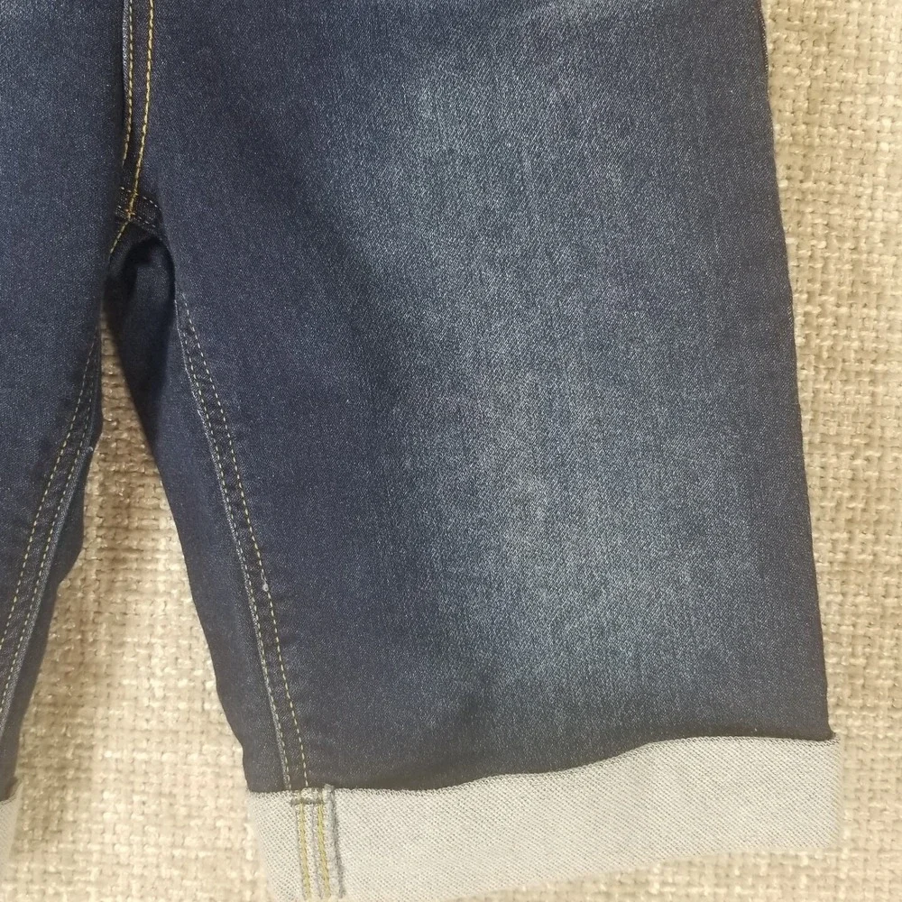 Guess Los Angeles Roll Cuff Jean Shorts Youth 12 Blue Denim‎ Zip Tie Waist EUC